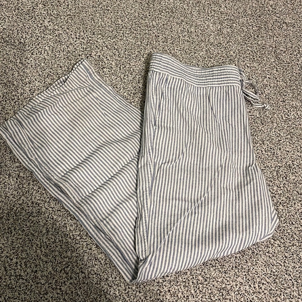 NWOT Ann Taylor Blue Stripe Linen Pants